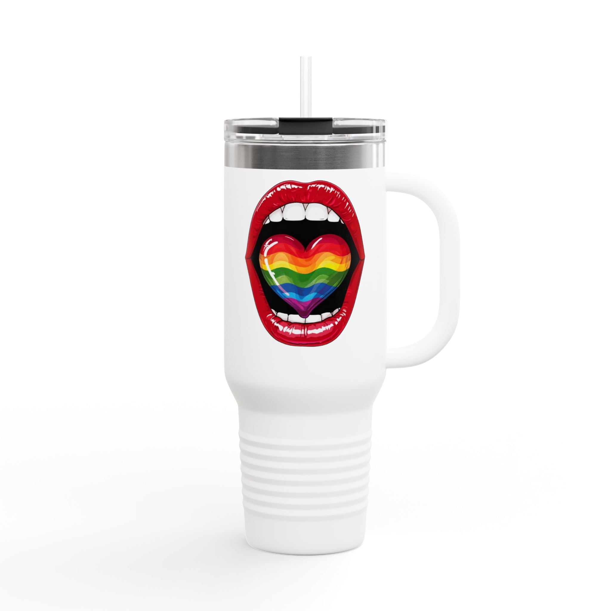 Rainbow Tongue Insulated Travel Mug - 40oz, Perfect for Pride Celebrations