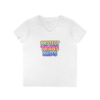 Protect Trans Kids V-Neck T-Shirt | Supportive Apparel for Advocacy