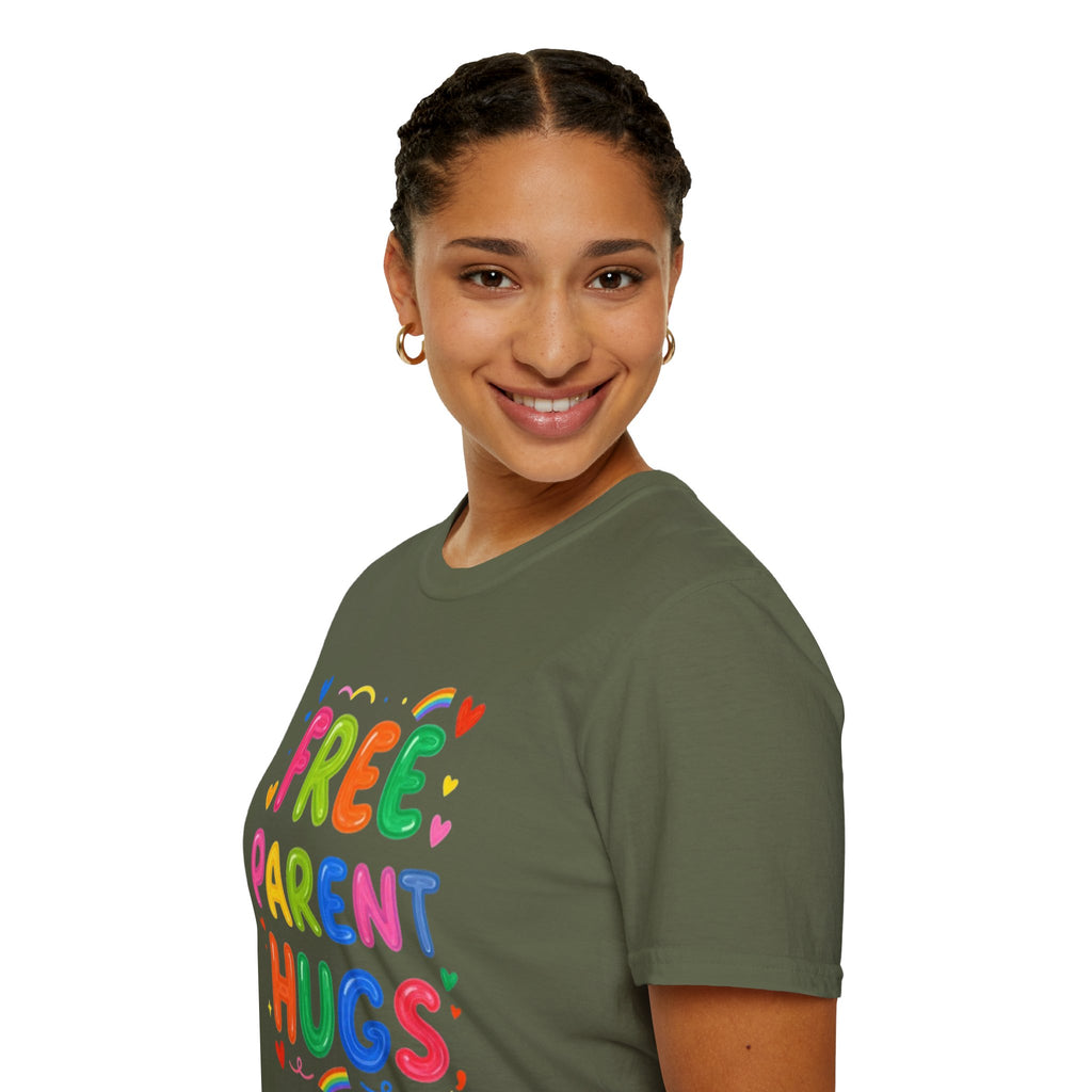 Free Parent Hugs T-Shirt — Colorful Affirming Pride
