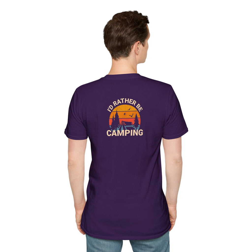 Unisex Softstyle T-Shirt - 'I'd Rather Be Camping' Adventure Tee