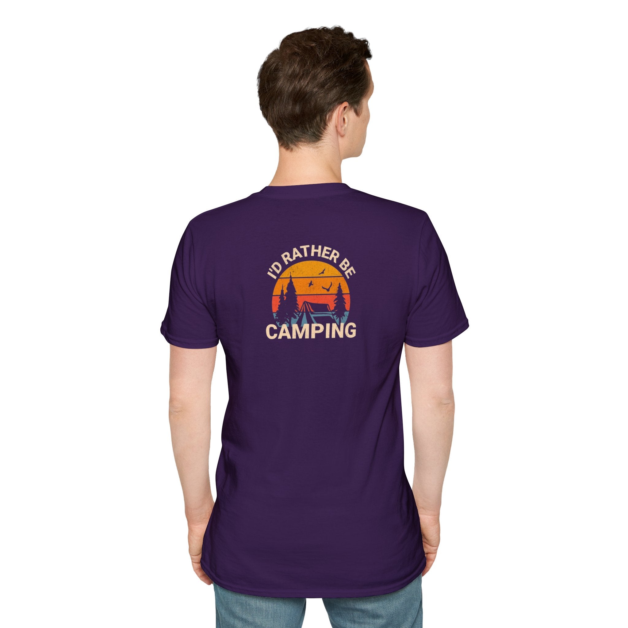 Unisex Softstyle T-Shirt - 'I'd Rather Be Camping' Adventure Tee