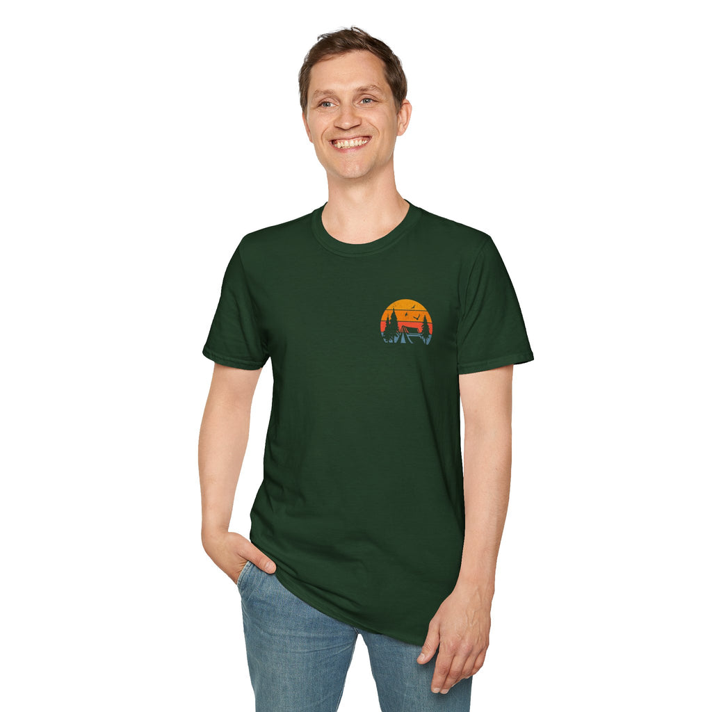 Unisex Softstyle T-Shirt - 'I'd Rather Be Camping' Adventure Tee