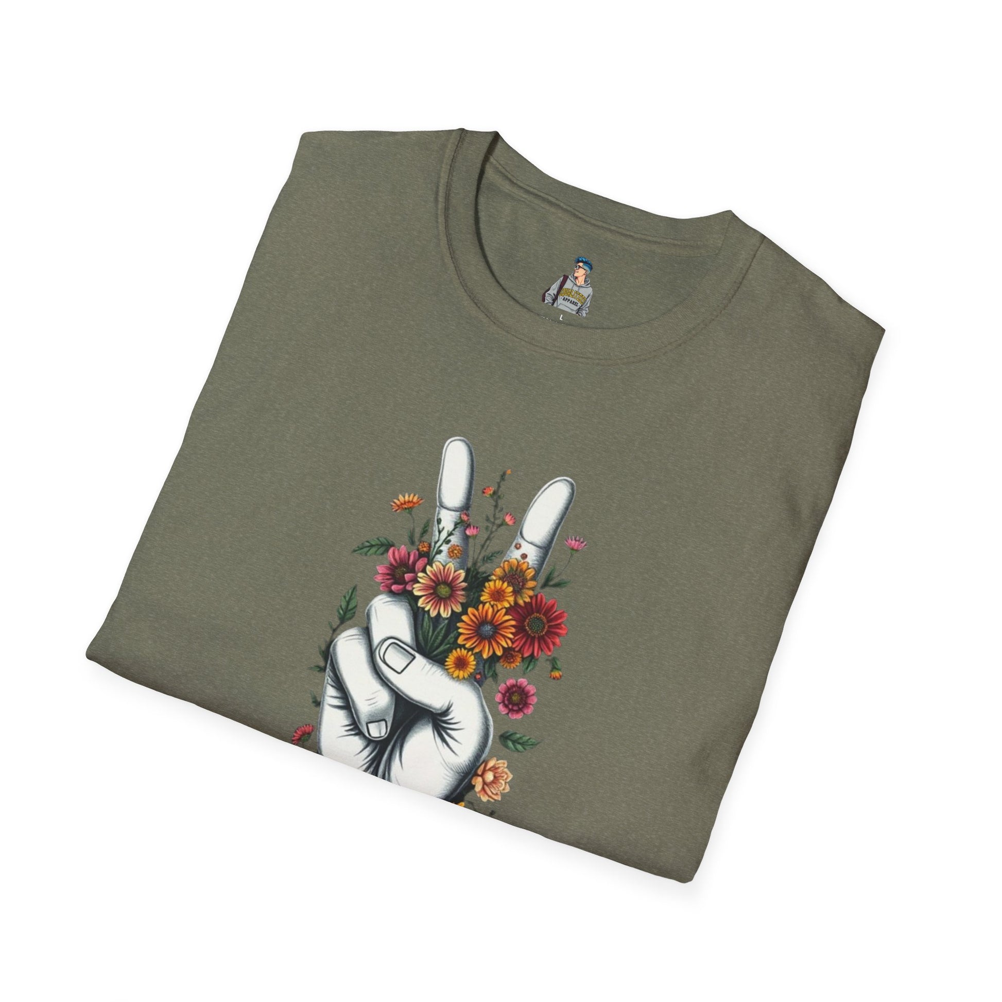 Grow Peace Unisex Softstyle T-Shirt - Boho Inspiration, Perfect for Festivals and Everyday Wear