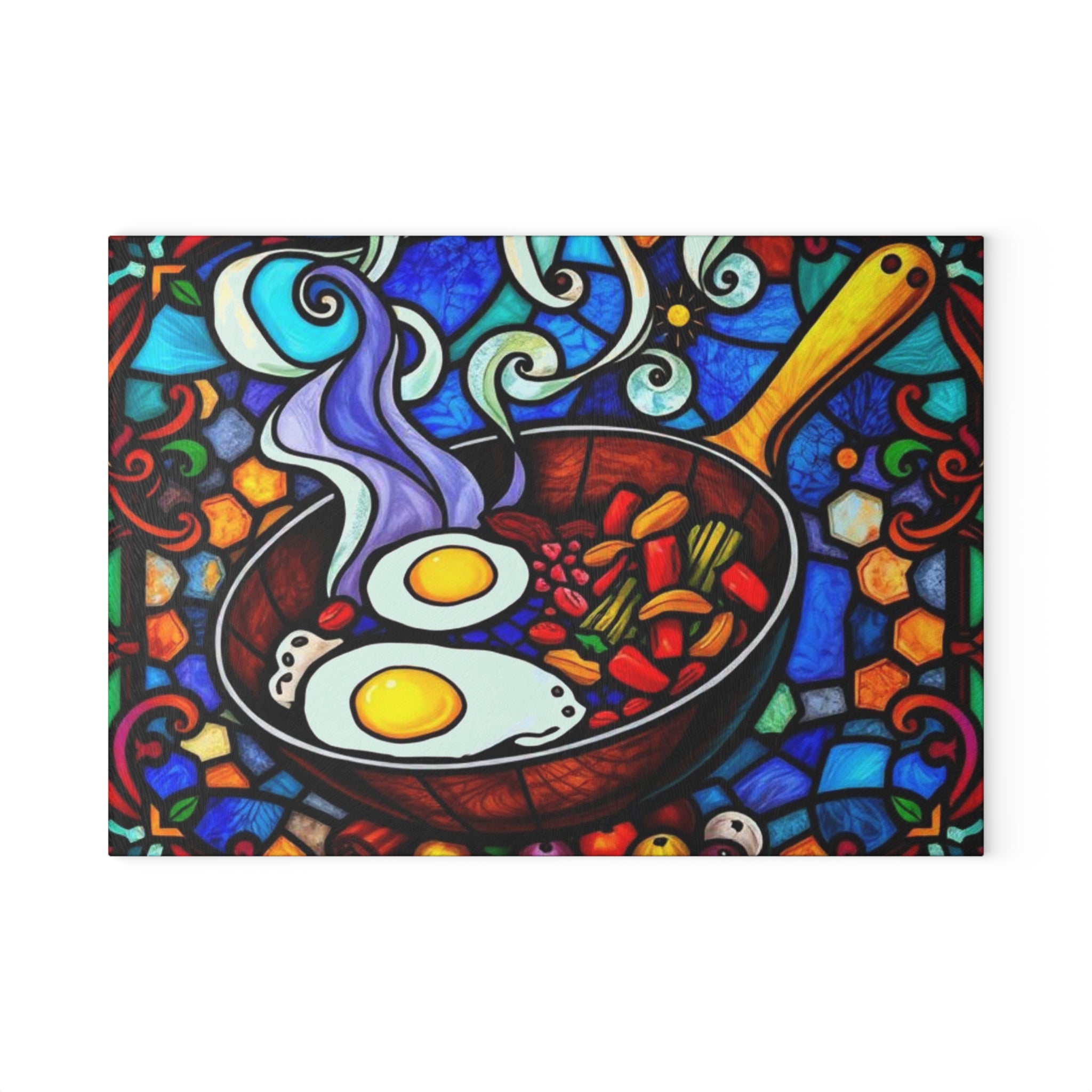 Vibrant Stained Glass Cooking Cutting Board - Perfect for Home Chefs & Food Lovers