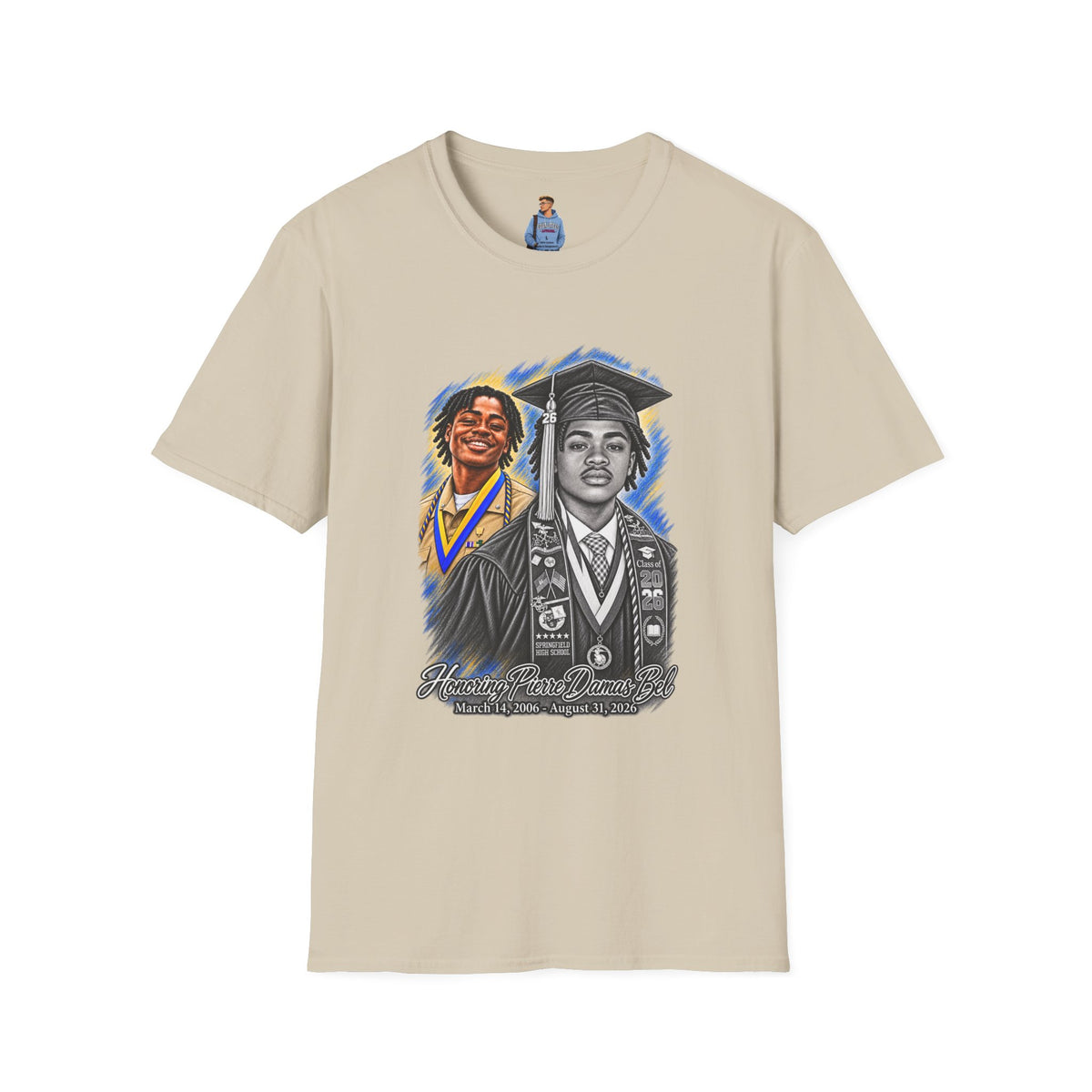 Double Portrait Front - In Memory of Pierre Damas Bel T-Shirt
