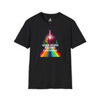 Queer Pride Unisex Softstyle T-Shirt - "Queer People Belong Everywhere"