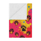Colorful Puppy Paws - Microfiber Blanket