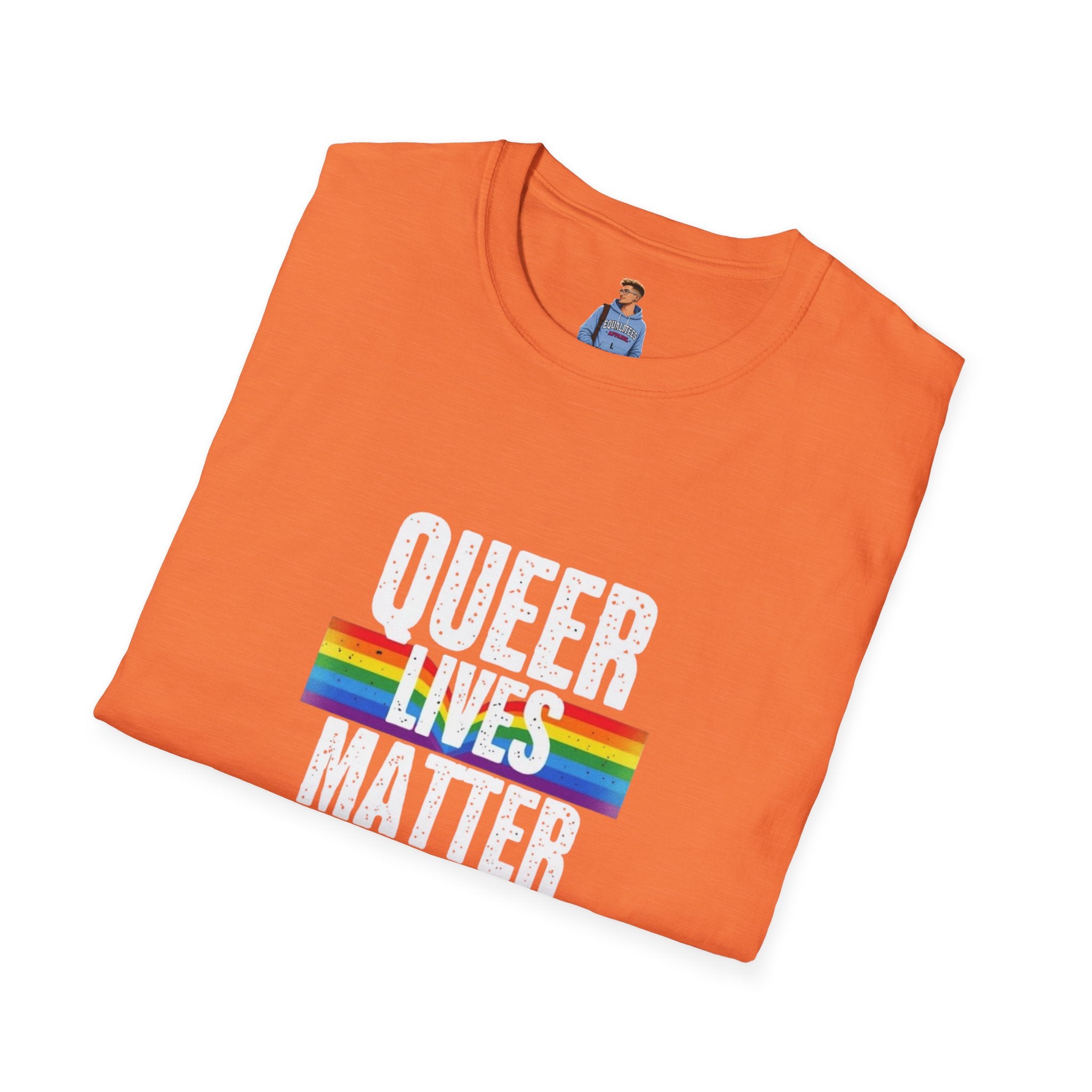 Queer Lives Matter Unisex Softstyle T-Shirt - Support LGBTQ+ Rights