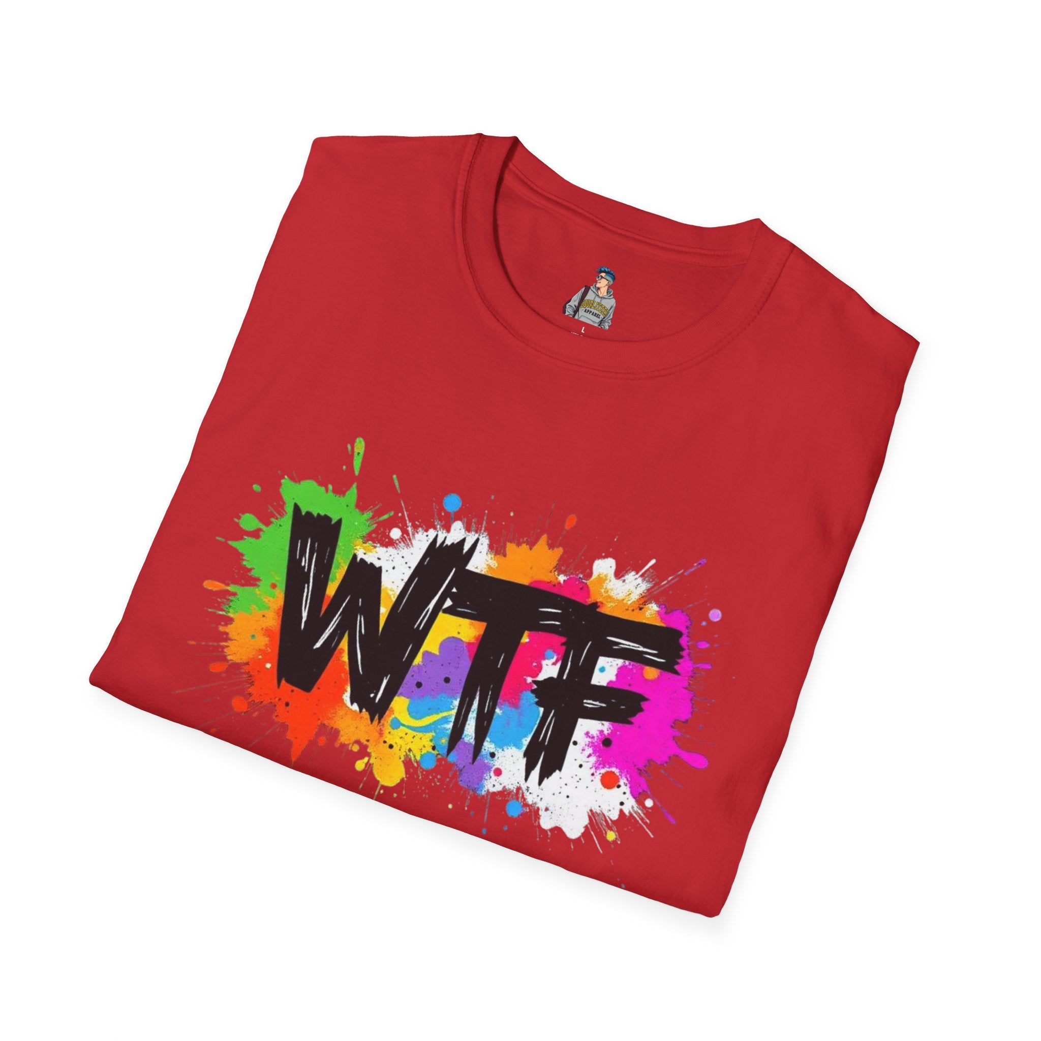 WTF Color Splash T-Shirt — Bold Rainbow Graphic Tee