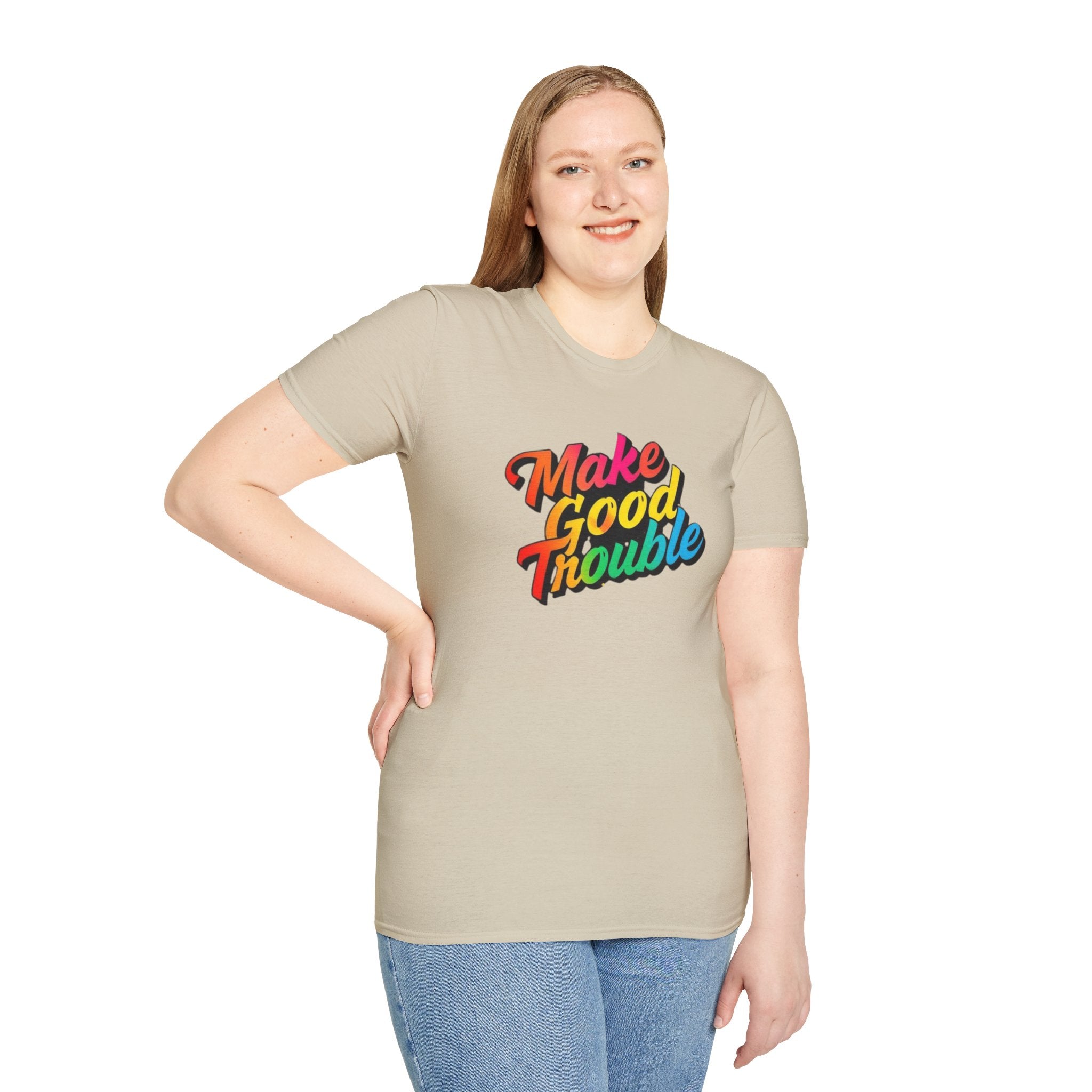 Make Good Trouble' Rainbow T-Shirt