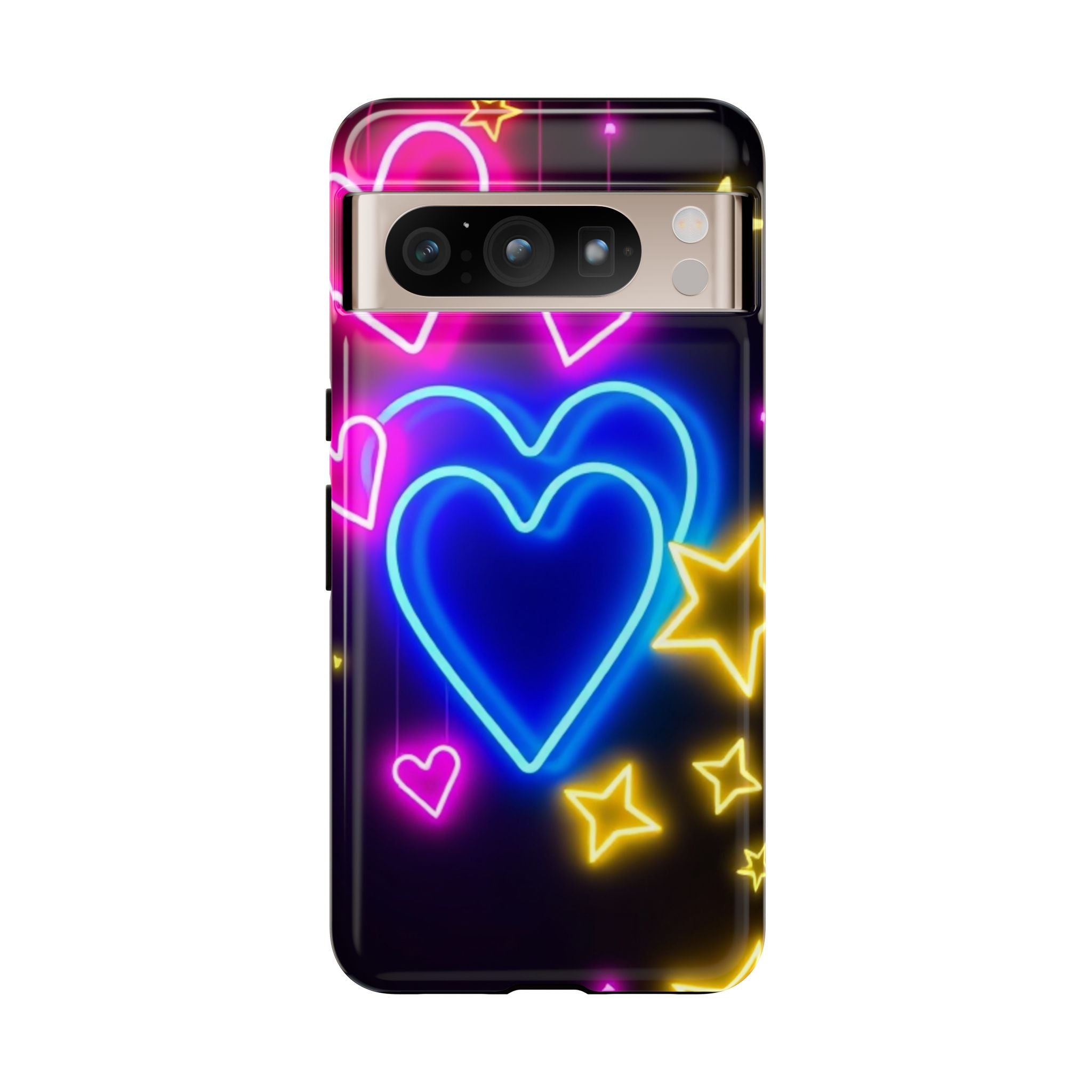 Android OR iPhone Compatible Cases - Neon Love Design - Unique Tough Cases