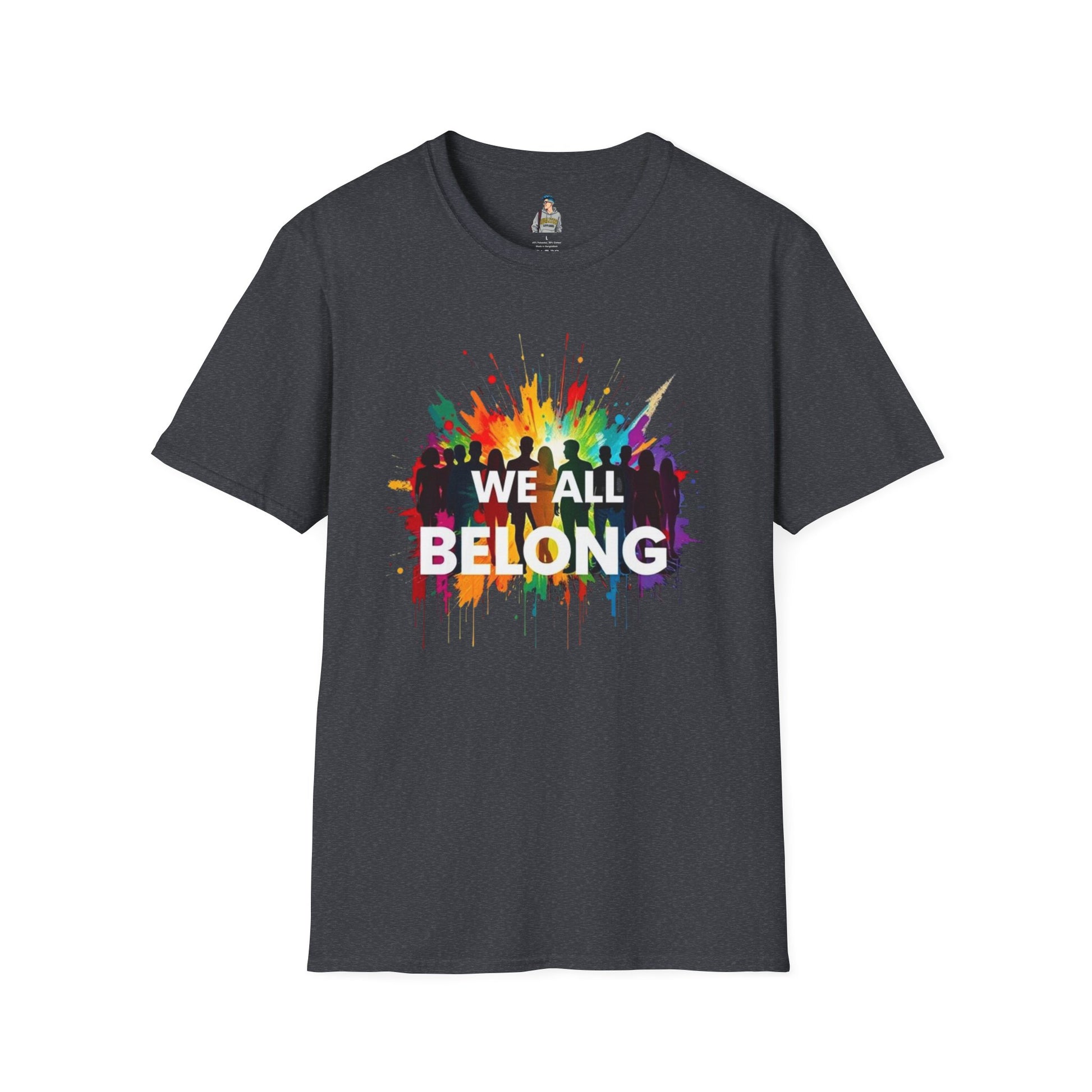 We All Belong Unisex Softstyle T-Shirt - Colorful Pride Tee