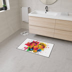 Vibrant Rainbow Footprints Heavy Duty Floor Mat - Artistic Home Decor
