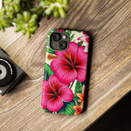 Tropical Hibiscus Phone Case for iPhone — Floral Tough Protective Cover