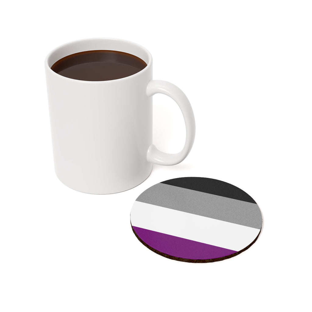 Pride Cork Back Coaster - Asexual Flag Design | Perfect for Home Decor & Gifts