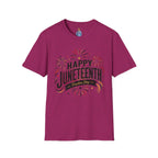 Juneteenth T-Shirt - "Happy Juneteenth" Fireworks Celebration Tee