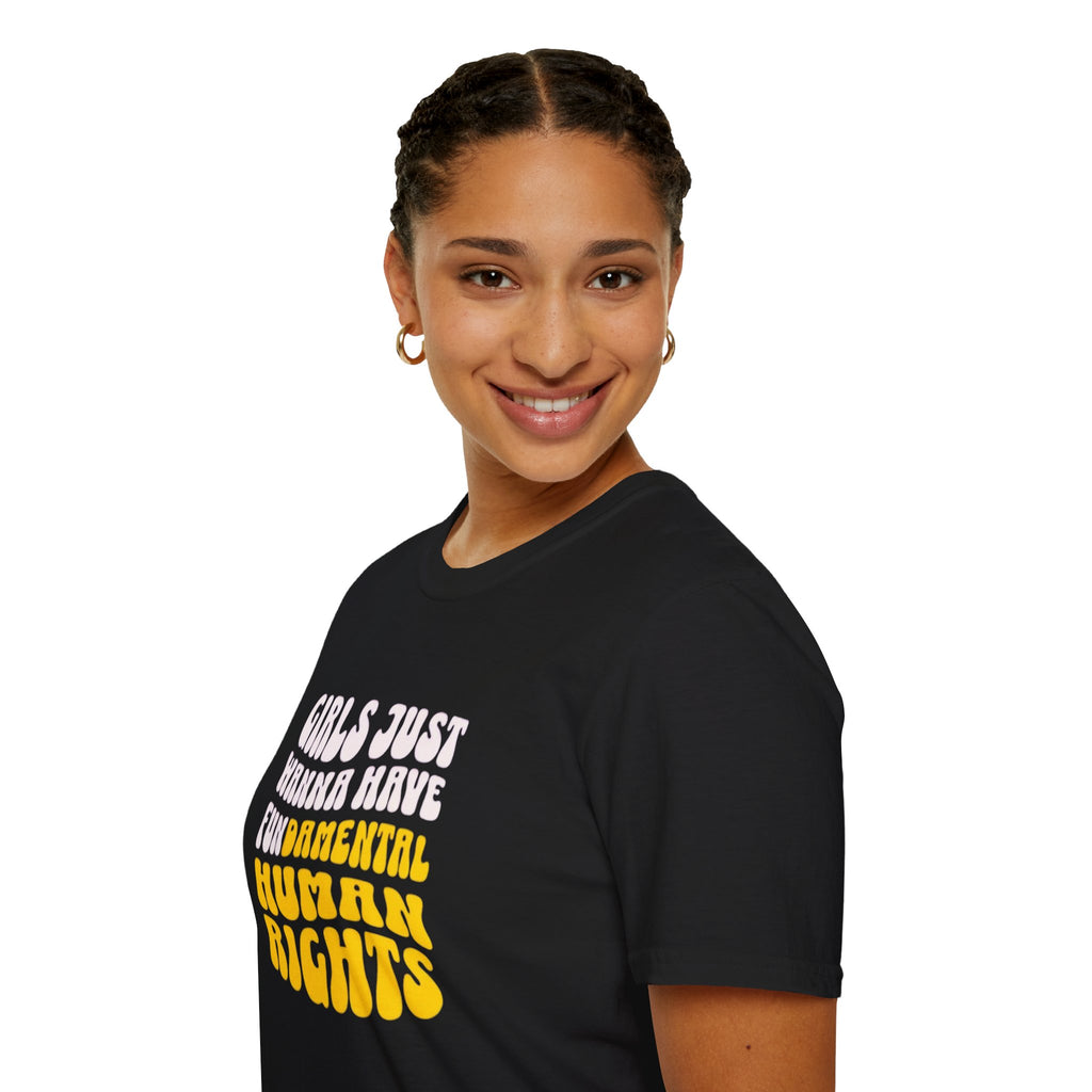 Girls Just Wanna Have Fundamental Human Rights Unisex Softstyle T-Shirt - EqualiTees.Me