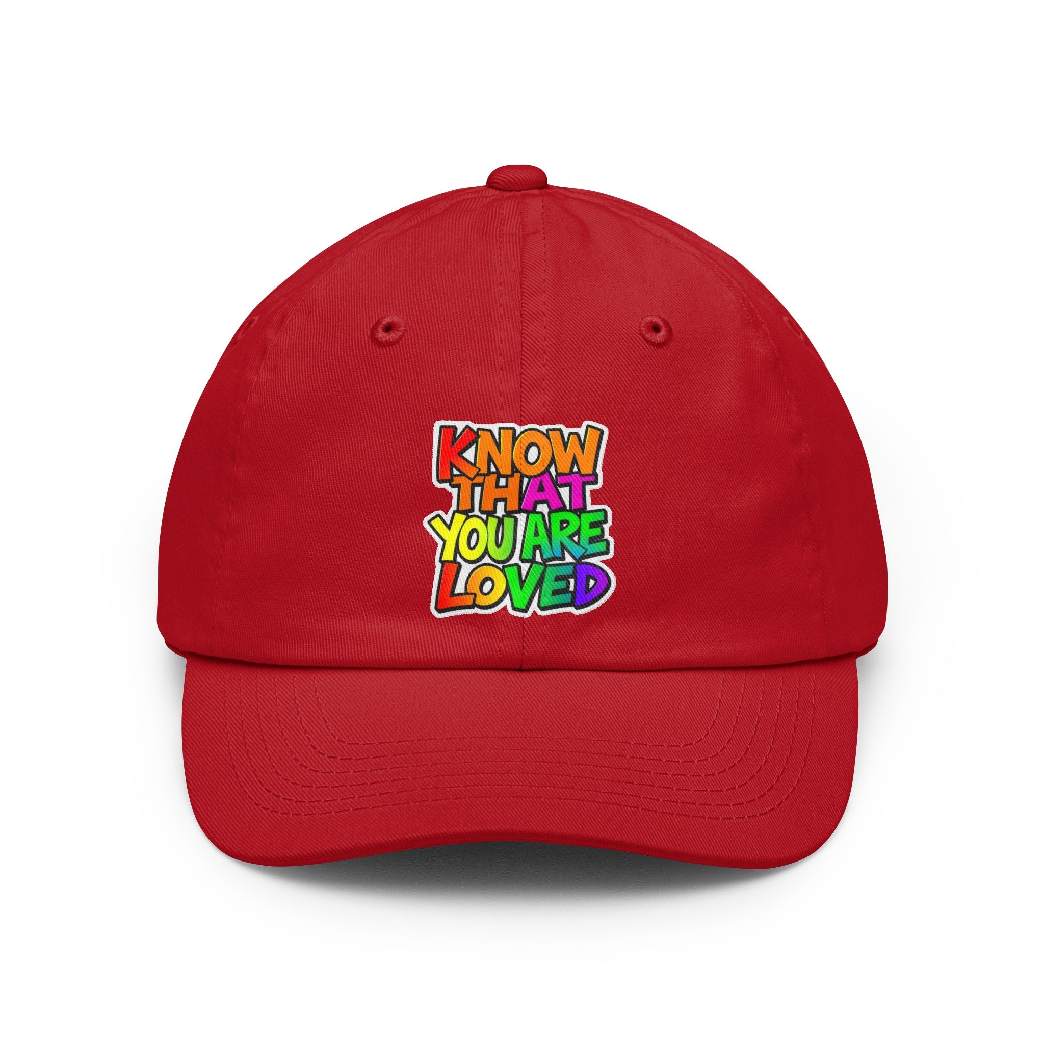 "Know That You Are Loved" Rainbow design Cap
