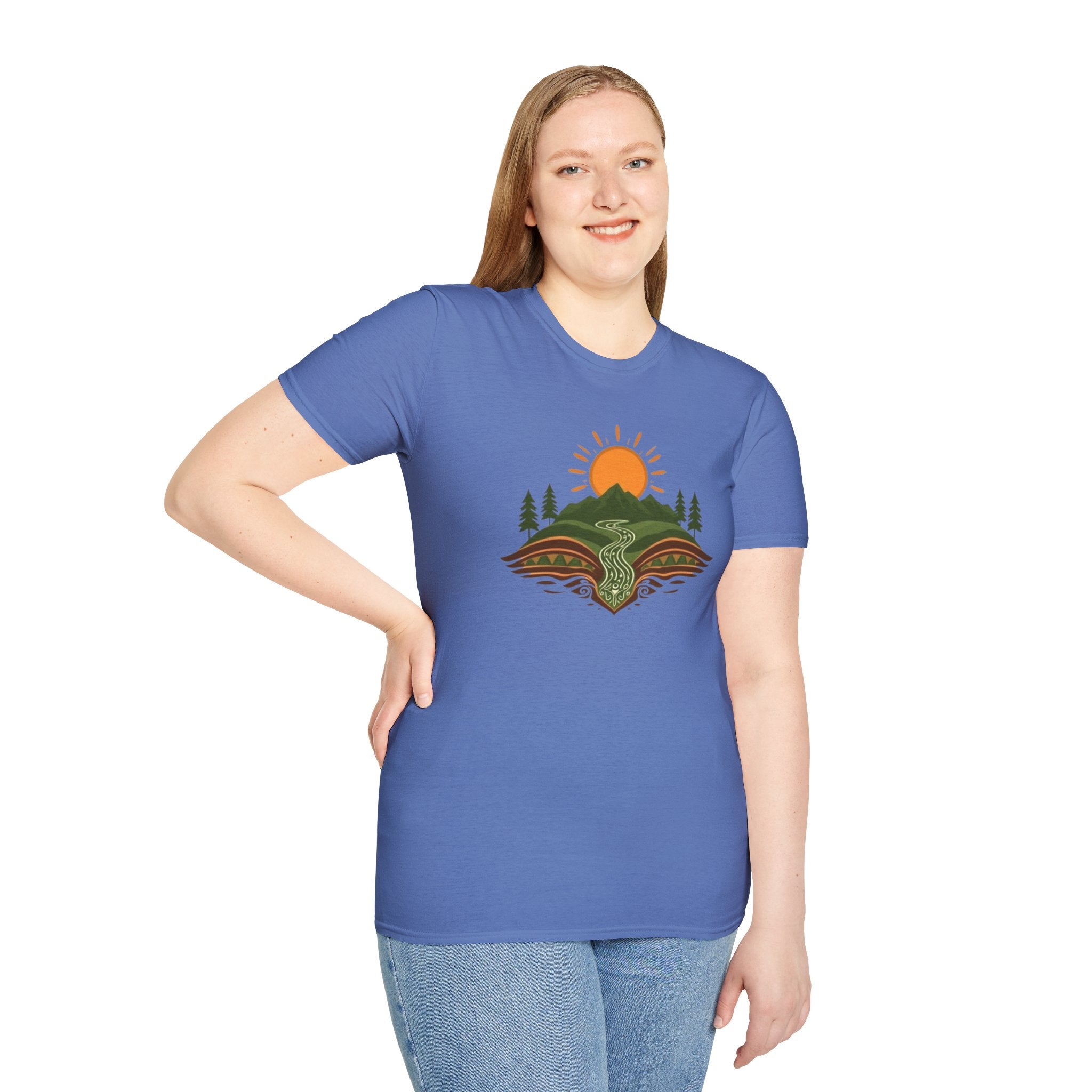 Mountain Scene Unisex Softstyle T-shirt