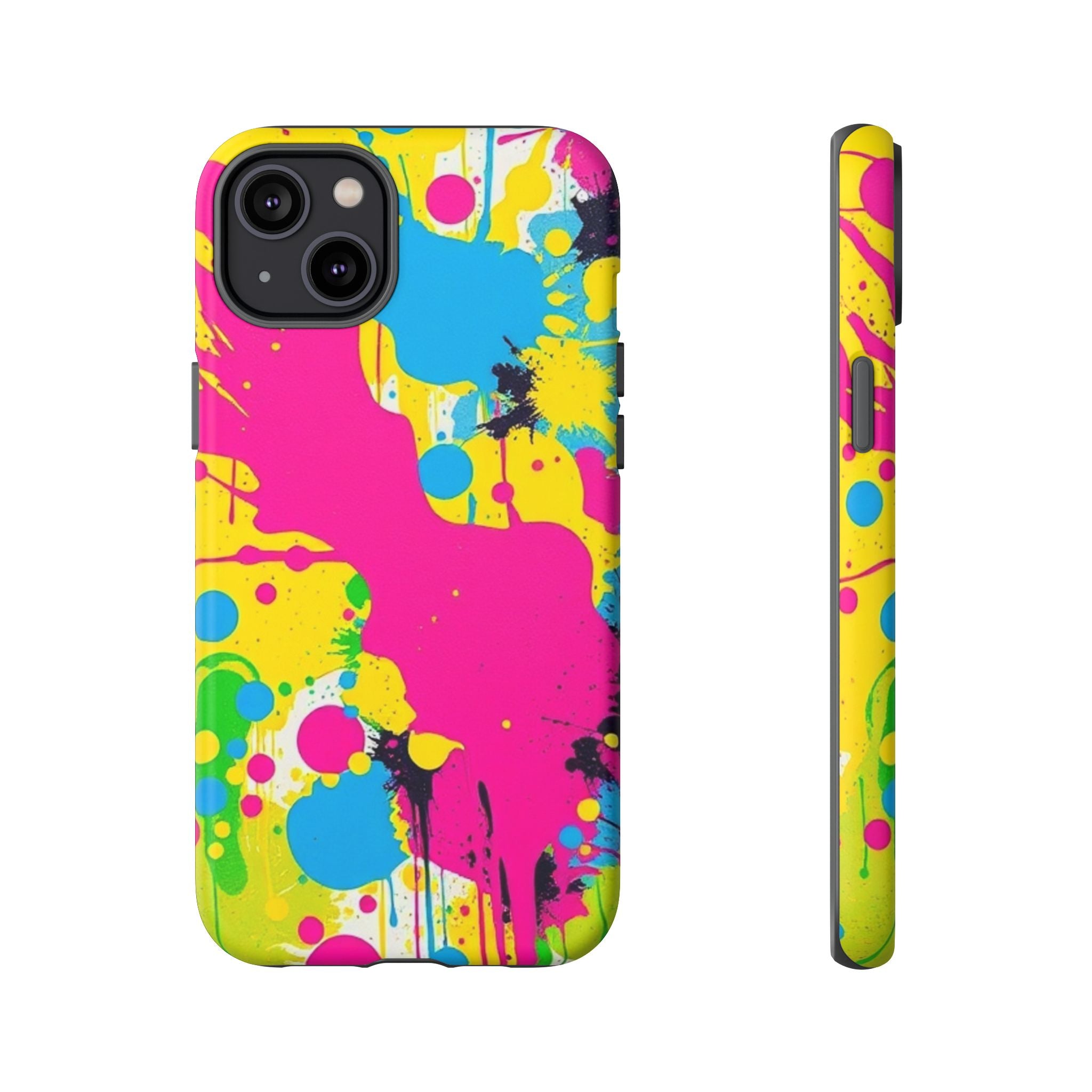 Android OR iPhone Compatible Cases - Crazy Retro Color Splash Design - Unique Tough Cases