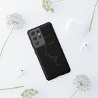 Android OR iPhone Compatible Cases - Gold Line Face Design - Unique Tough Cases