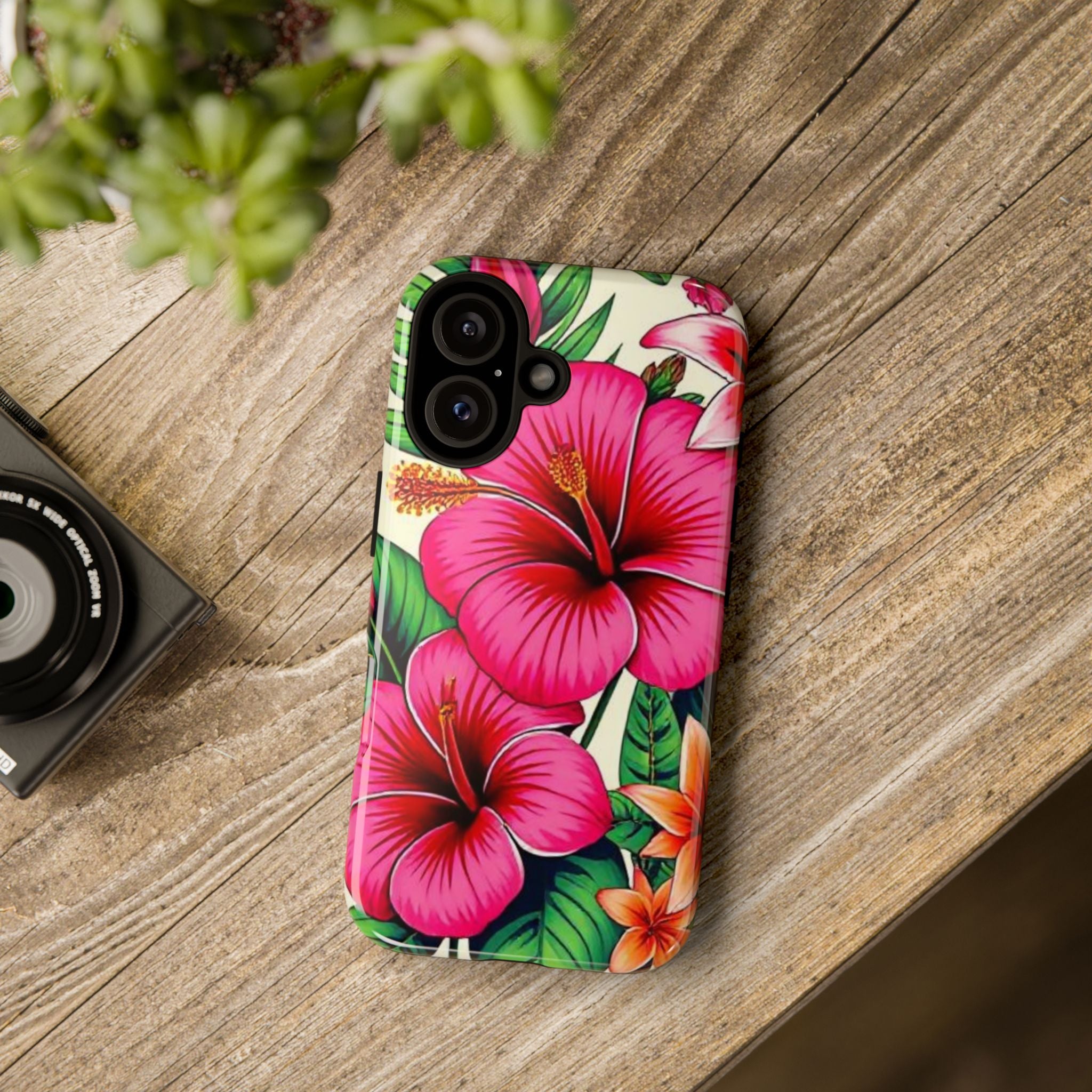 Tropical Hibiscus Phone Case for iPhone — Floral Tough Protective Cover