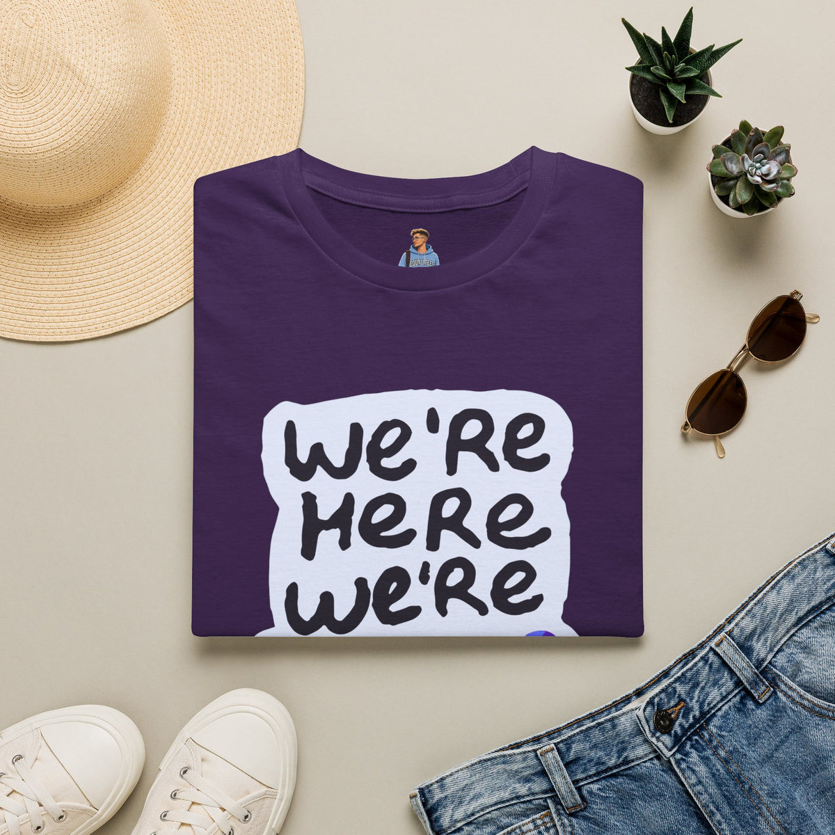 We’re Here We’re Queer Pride Tree Las Vegas T-Shirt
