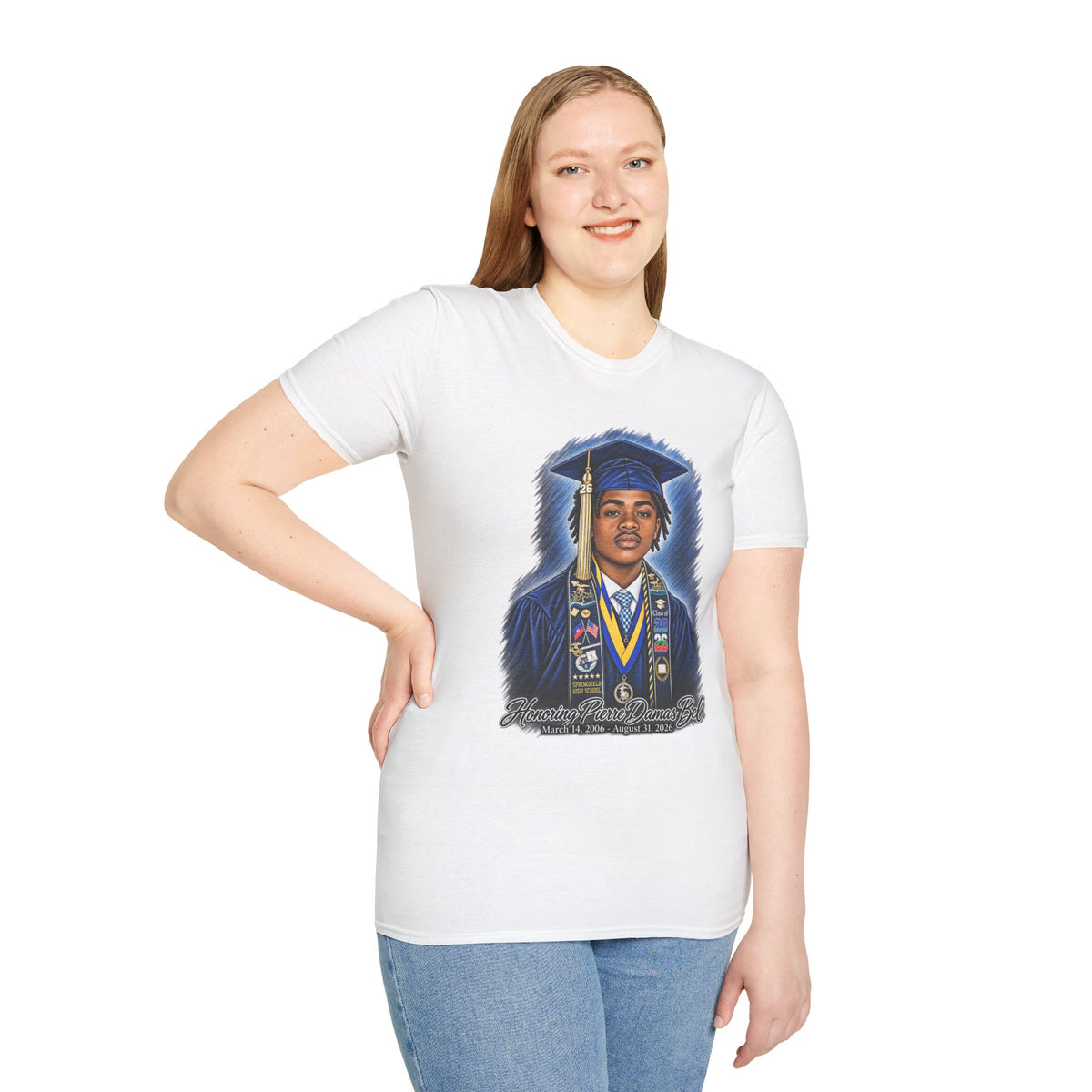 Portrait Front and Back - In Memory of Pierre Damas Bel T-Shirt