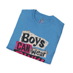 Boys Can Wear Pink T-Shirt — Bold Retro Feminist Graphic Tee