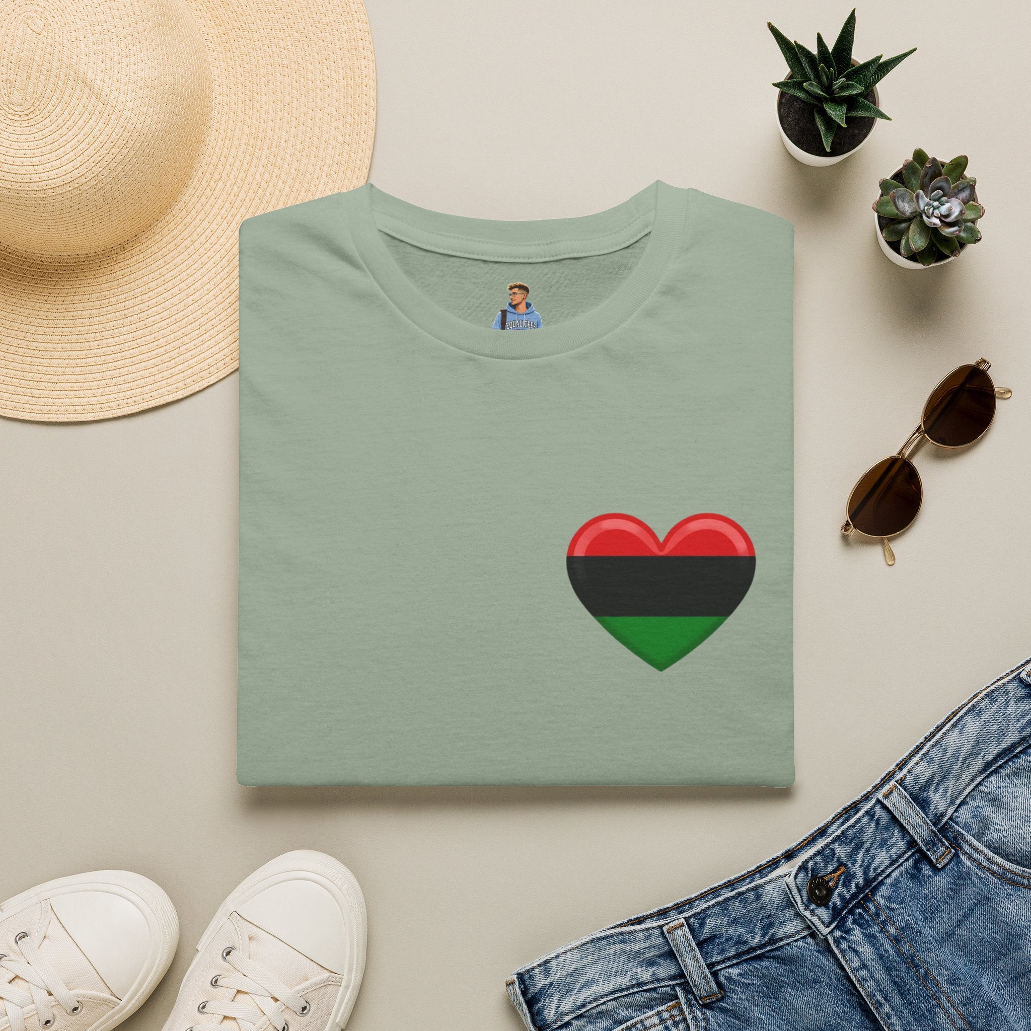 Unity and Heritage Unisex Softstyle T-Shirt with Pan-African Heart