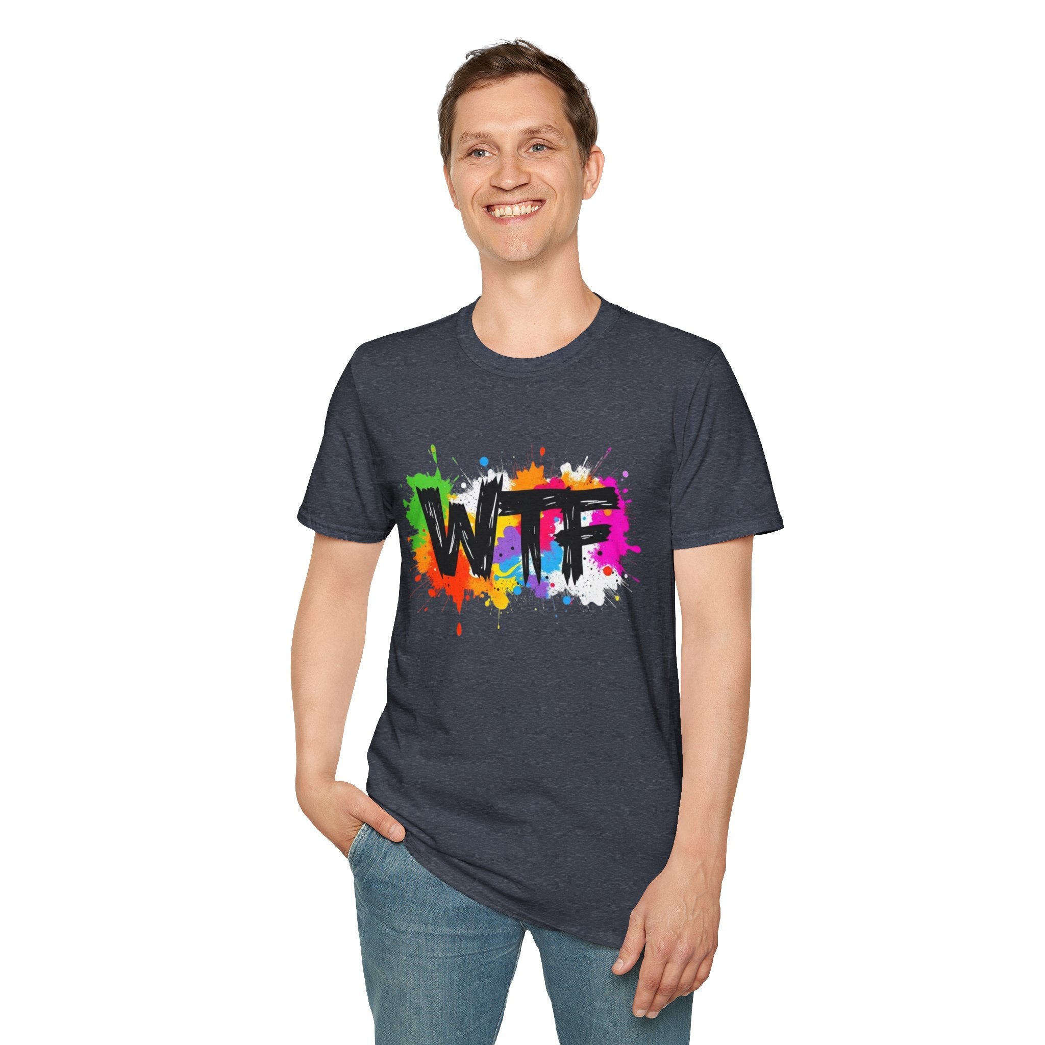 WTF Color Splash T-Shirt — Bold Rainbow Graphic Tee