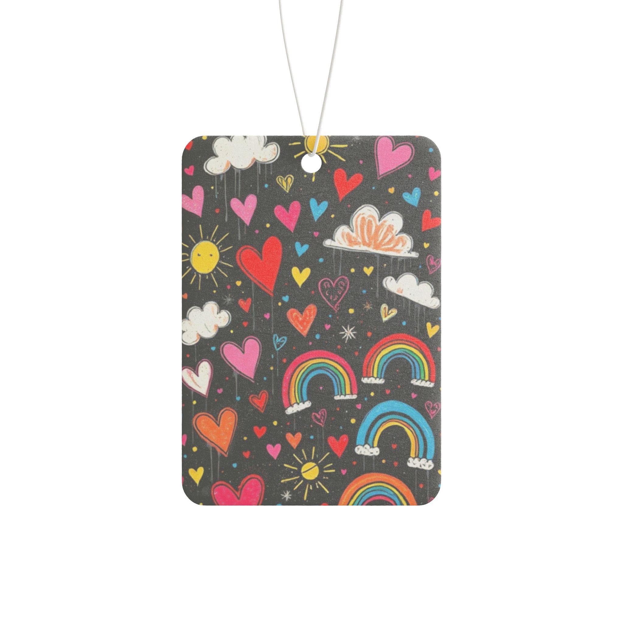 Hearts and Rainbows Car Air Freshener - Eclectic and Aromatic