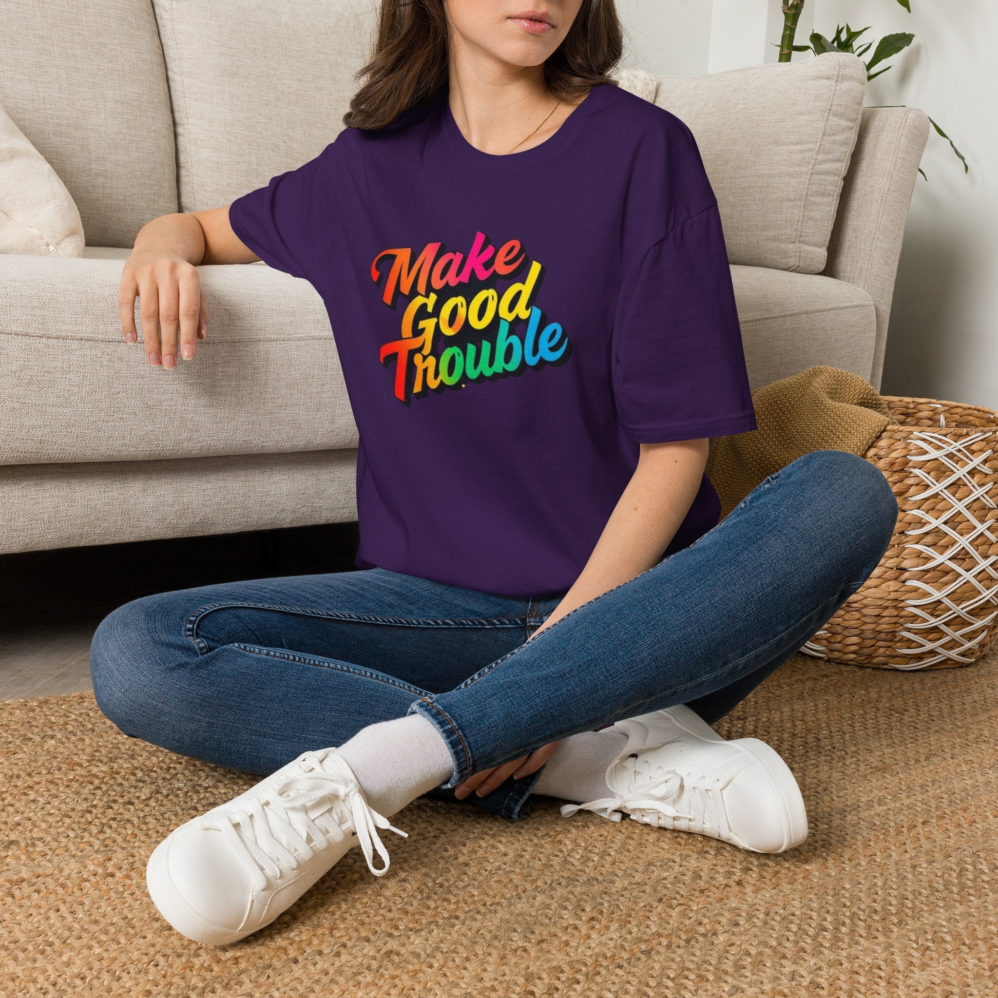 Make Good Trouble' Rainbow T-Shirt
