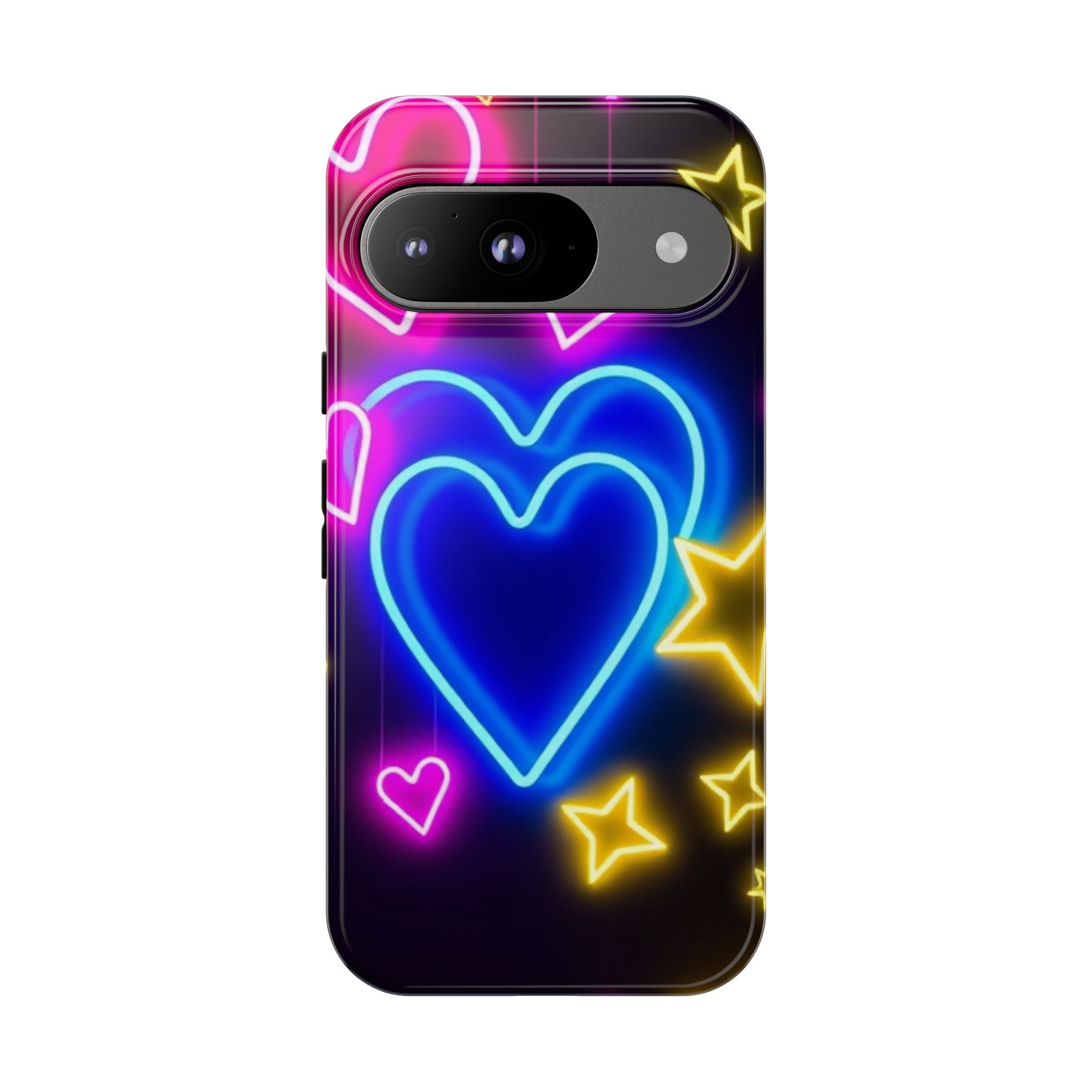Android OR iPhone Compatible Cases - Neon Love Design - Unique Tough Cases
