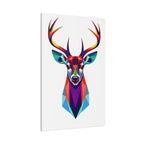 Vibrant Stag Canvas Wall Art - Colorful Geometric Deer Decor