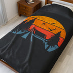 Camp Scene Velveteen Plush Blanket – For Comfort and Warmth