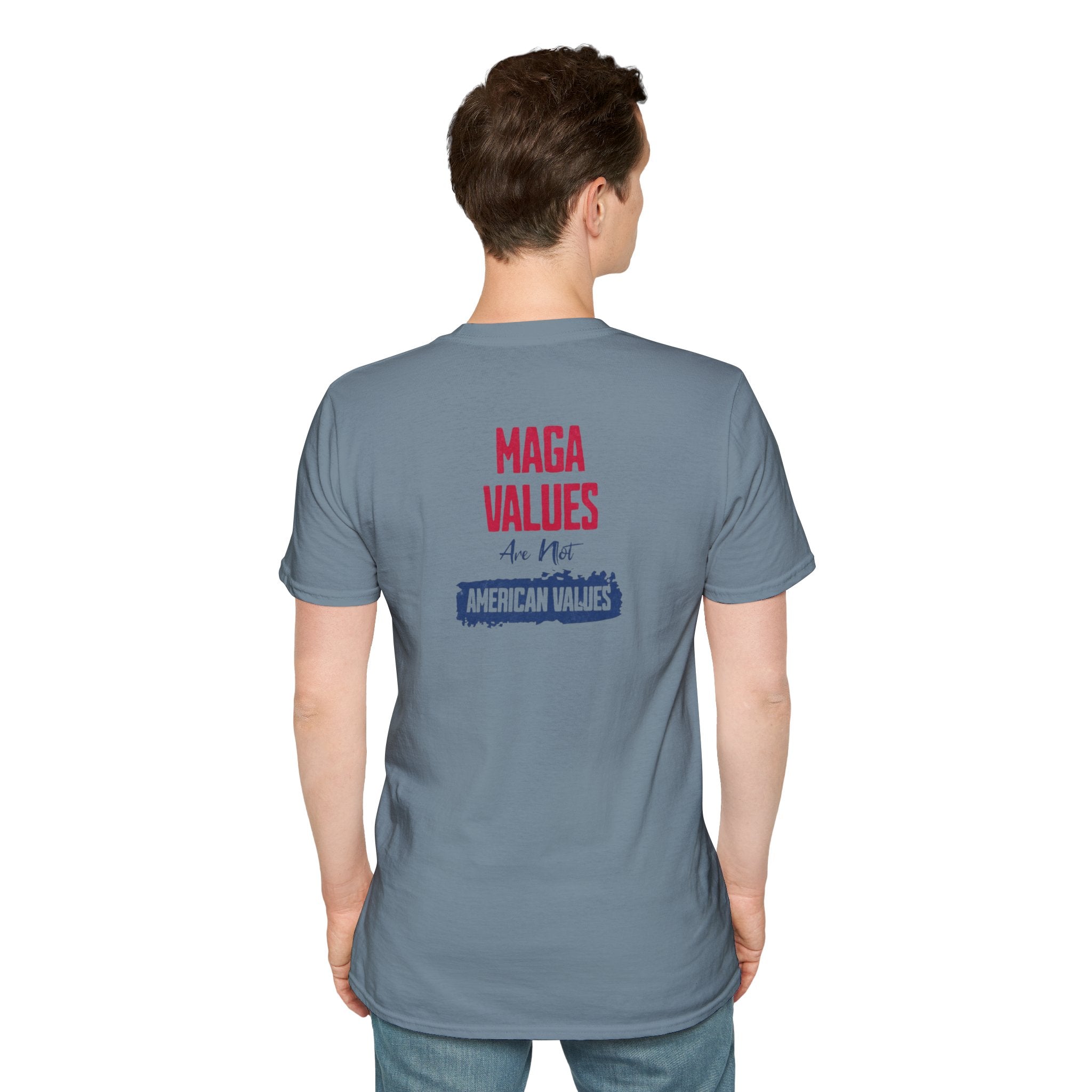 MAGA Values are NOT American Values Softstyle Unisex T-Shirt