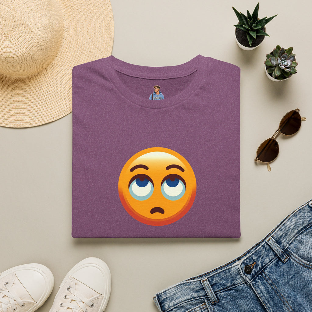 Unisex Softstyle T-Shirt with Eye Roll Emoji | Casual Graphic Tee for Everyday Humor