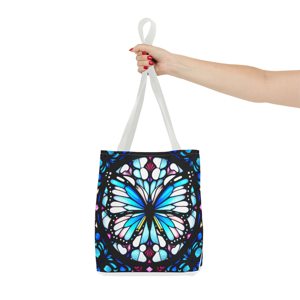 Colorful Butterfly Stained Glass Design Tote Bag