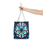 Colorful Butterfly Stained Glass Design Tote Bag