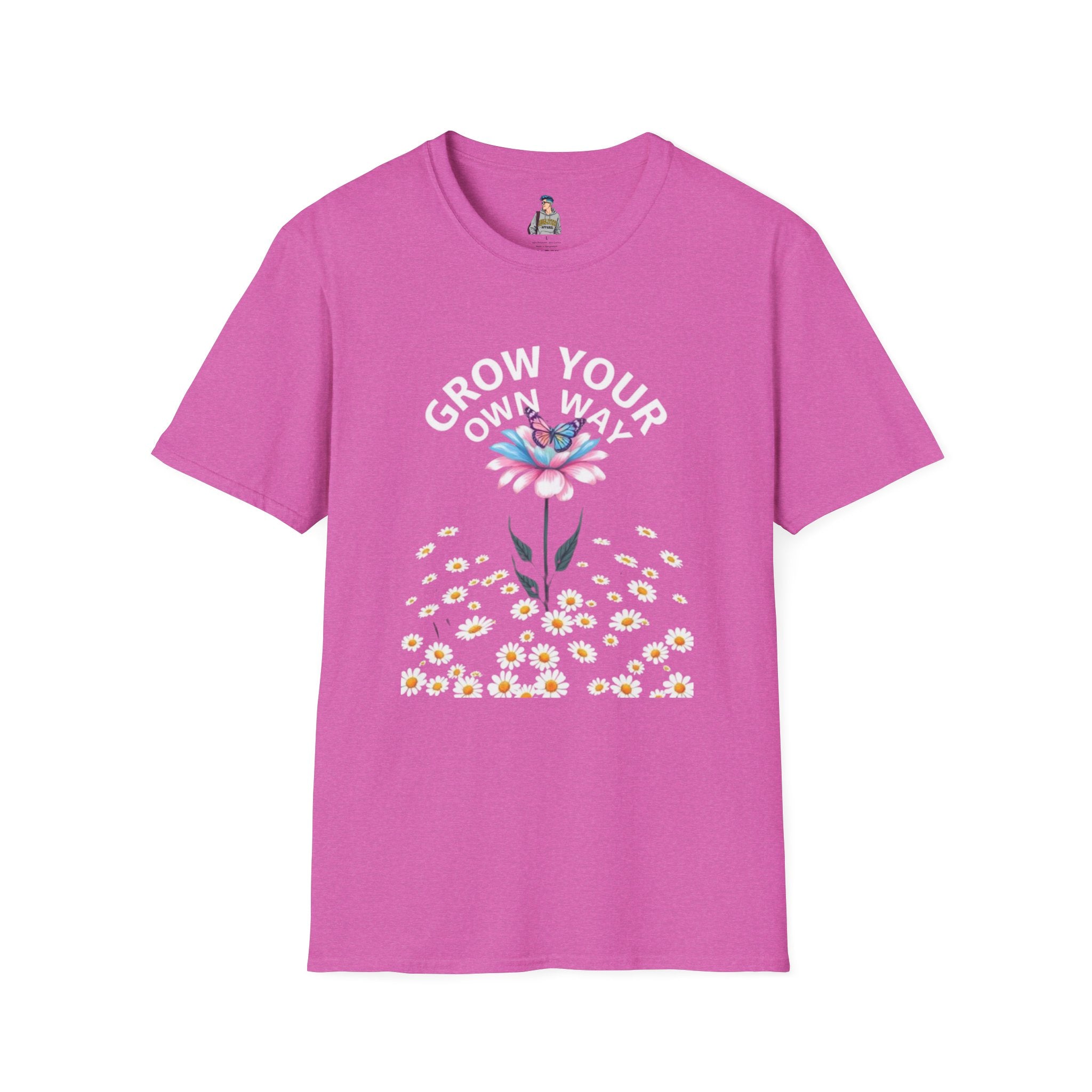 Grow Your Own Way Trans Pride Unisex T-Shirt - Floral Design for Garden Lovers