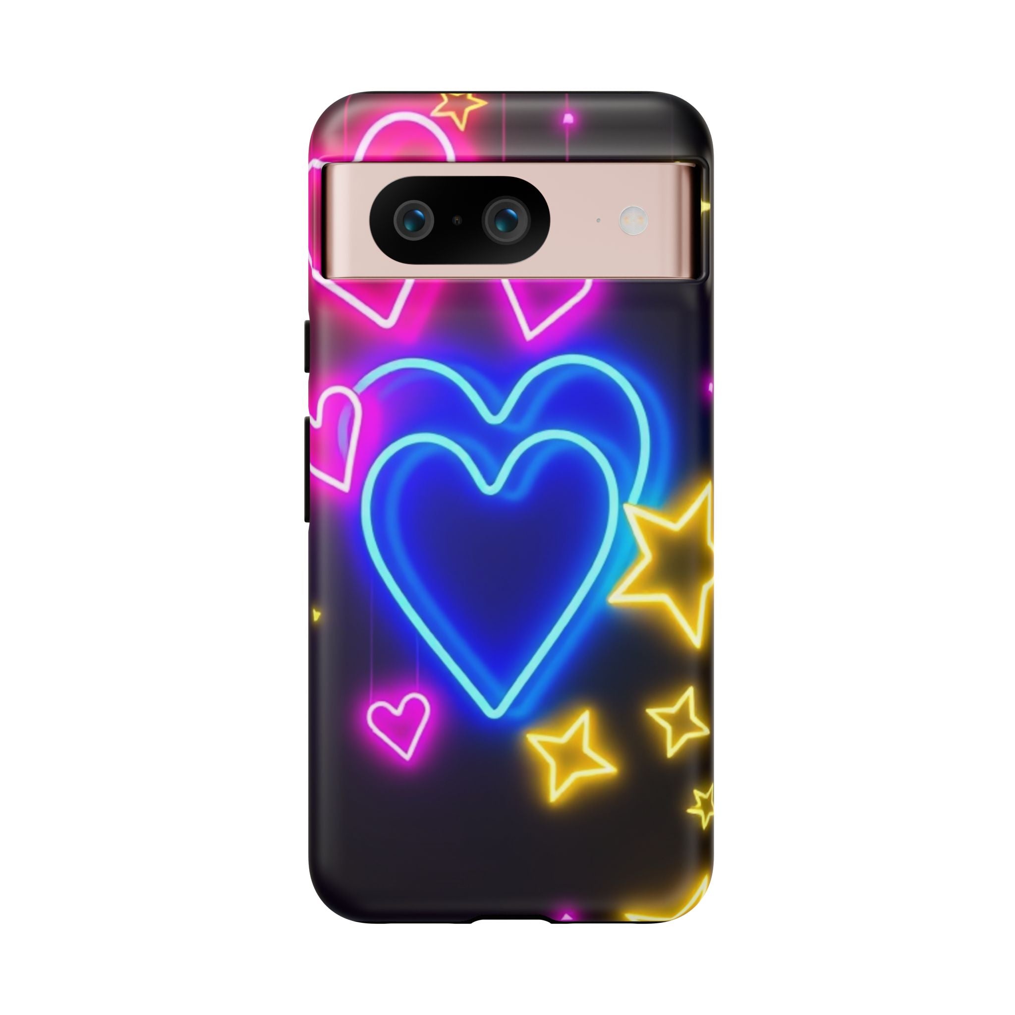 Android OR iPhone Compatible Cases - Neon Love Design - Unique Tough Cases