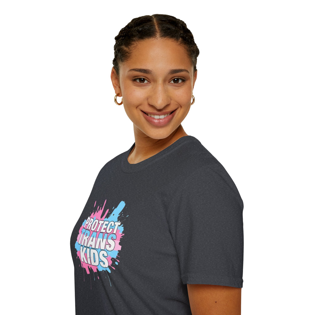 Protect Trans Kids Unisex Softstyle T-Shirt - Supportive LGBTQ+ Apparel