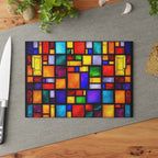 Vibrant Stained Glass Cutting Board - Colorful Kitchen Decor