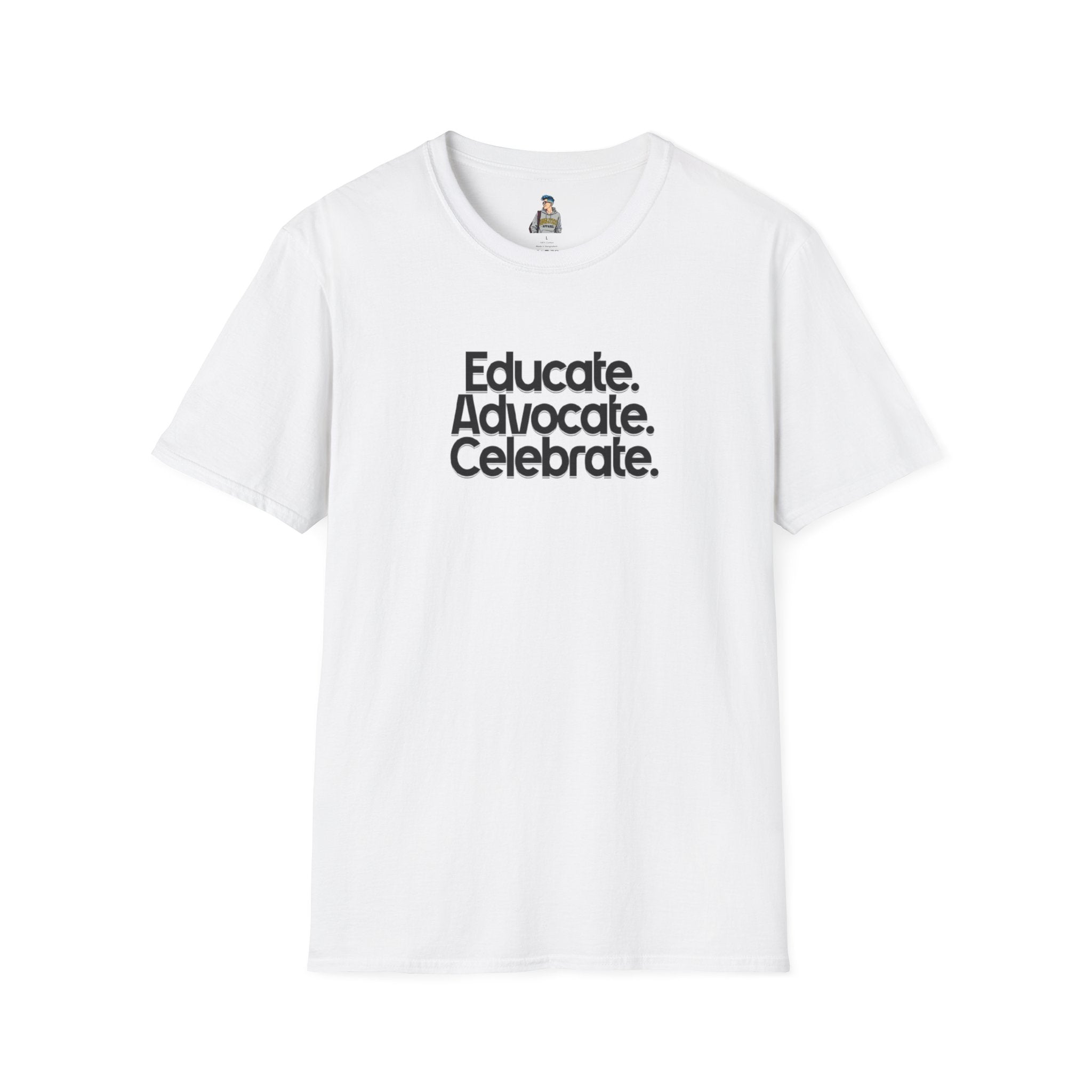 Teacher Advocate T-Shirt - Subtle Pride Educate Advocate Celebrate Design - EqualiTees.Me
