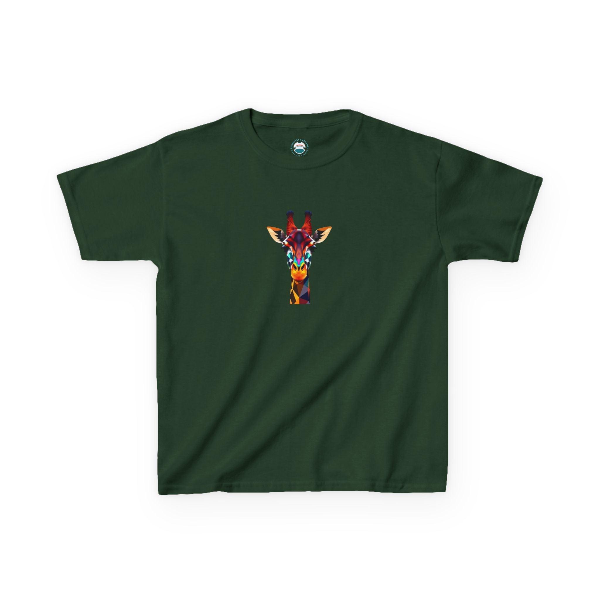 Colorful Fractal Giraffe Kids Heavy Cotton™ Tee
