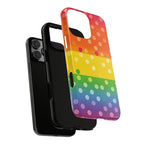Rainbow Polka Dot Tough Phone Case for iPhone