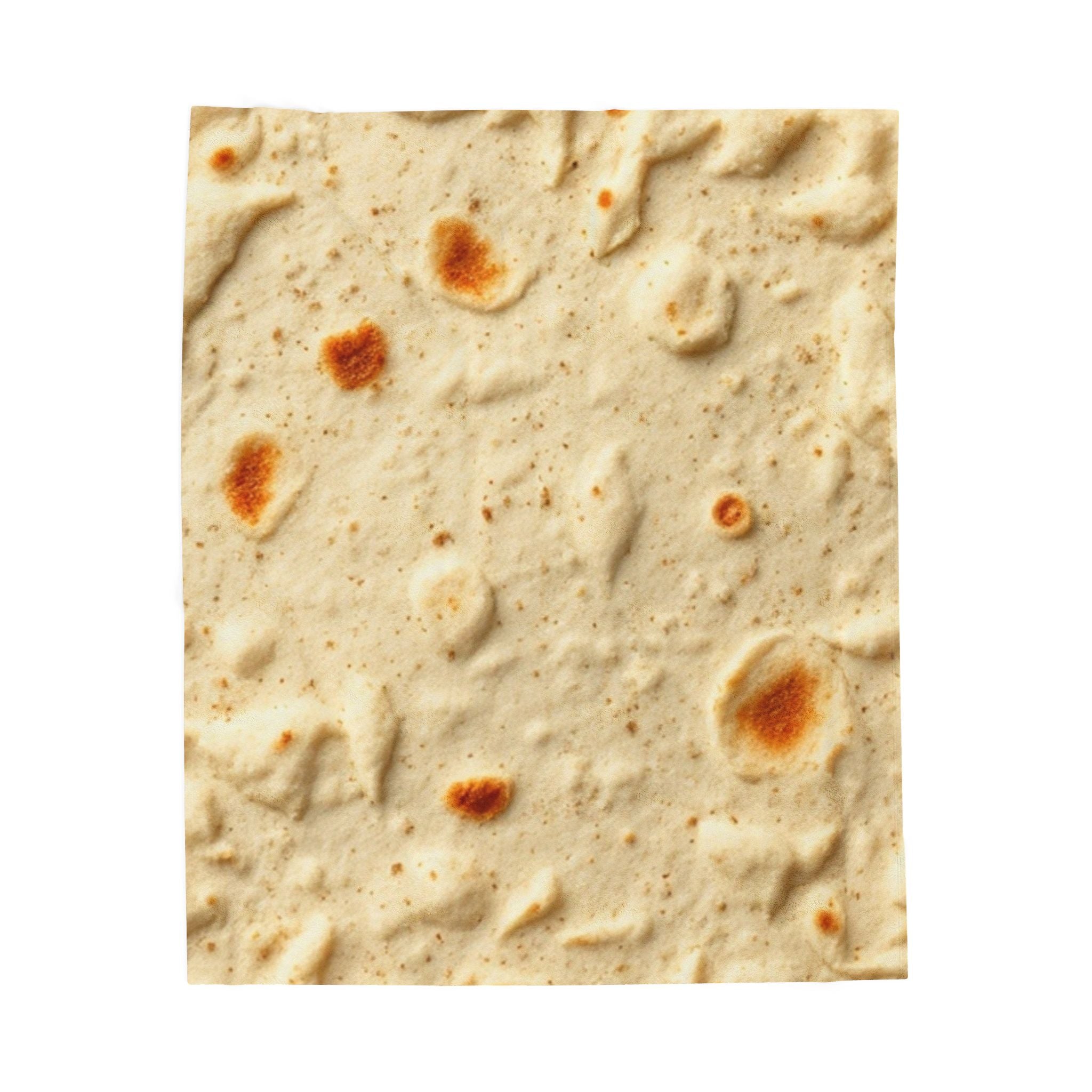 Flour Tortilla Burrito Print Velveteen Plush Blanket – For Comfort and Warmth