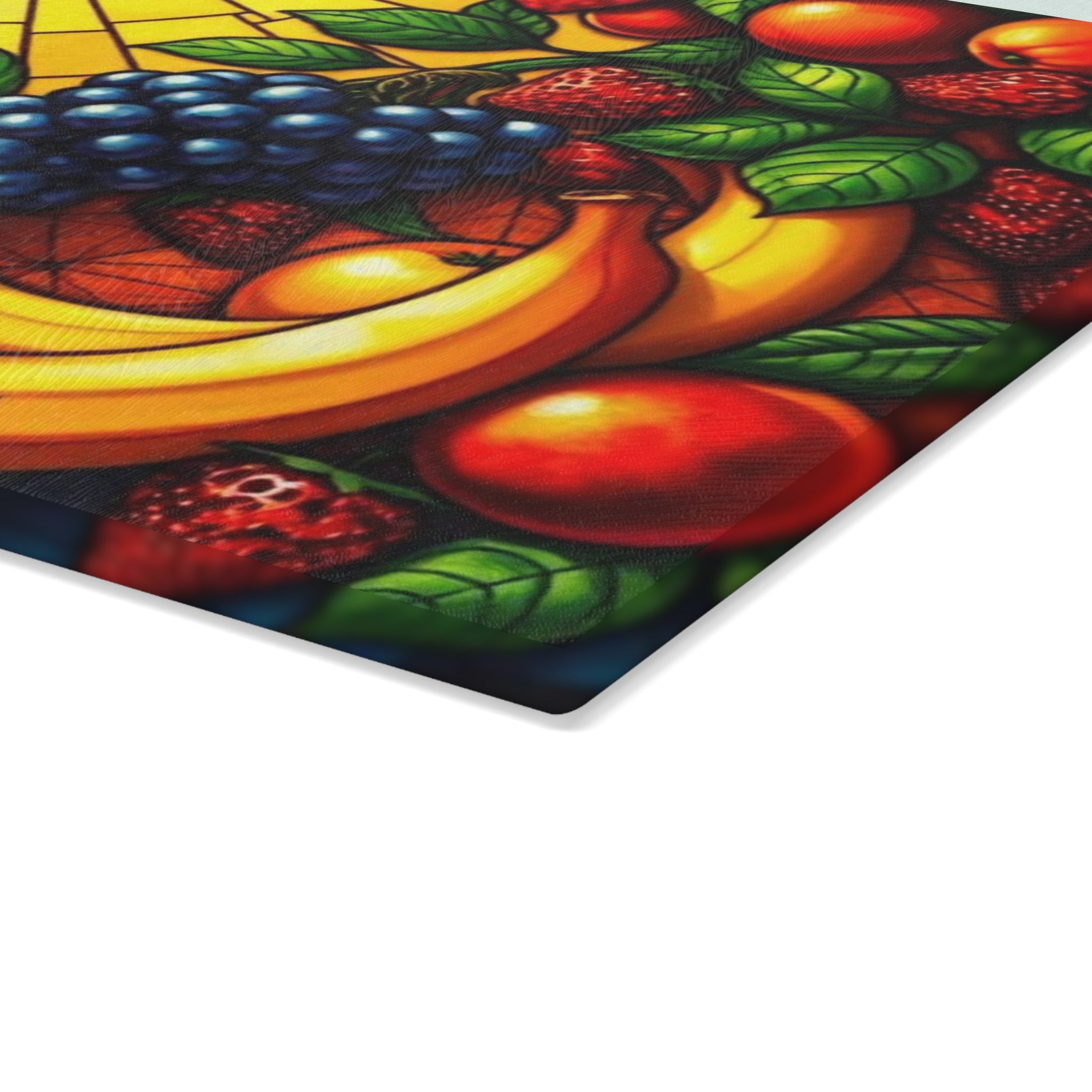 Vibrant Fruit Art Glass Cutting Board - Ideal for Culinary Enthusiasts