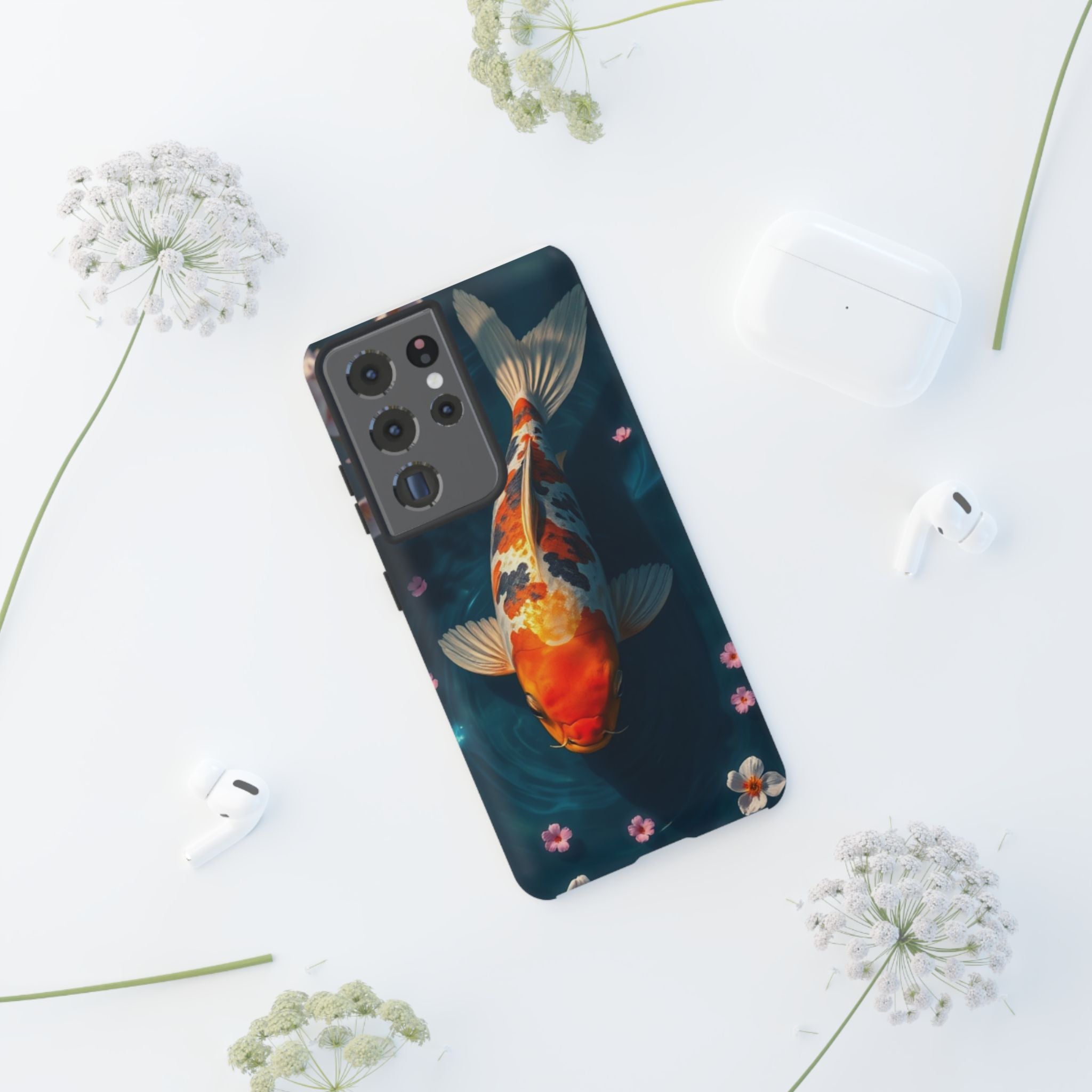 Peaceful Koi Cherry Blossom Tough Cases For Android & iPhone